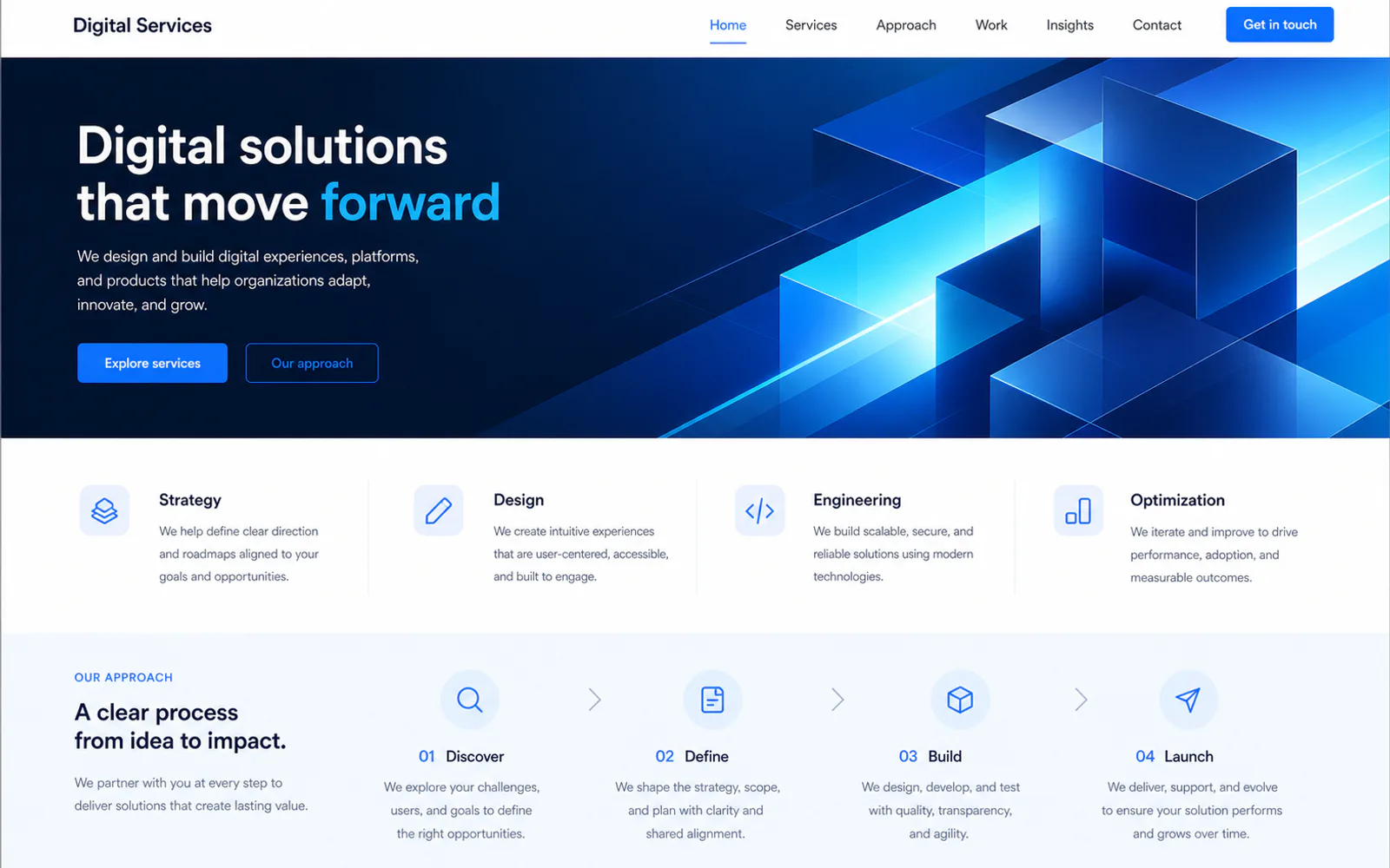 Services website concept