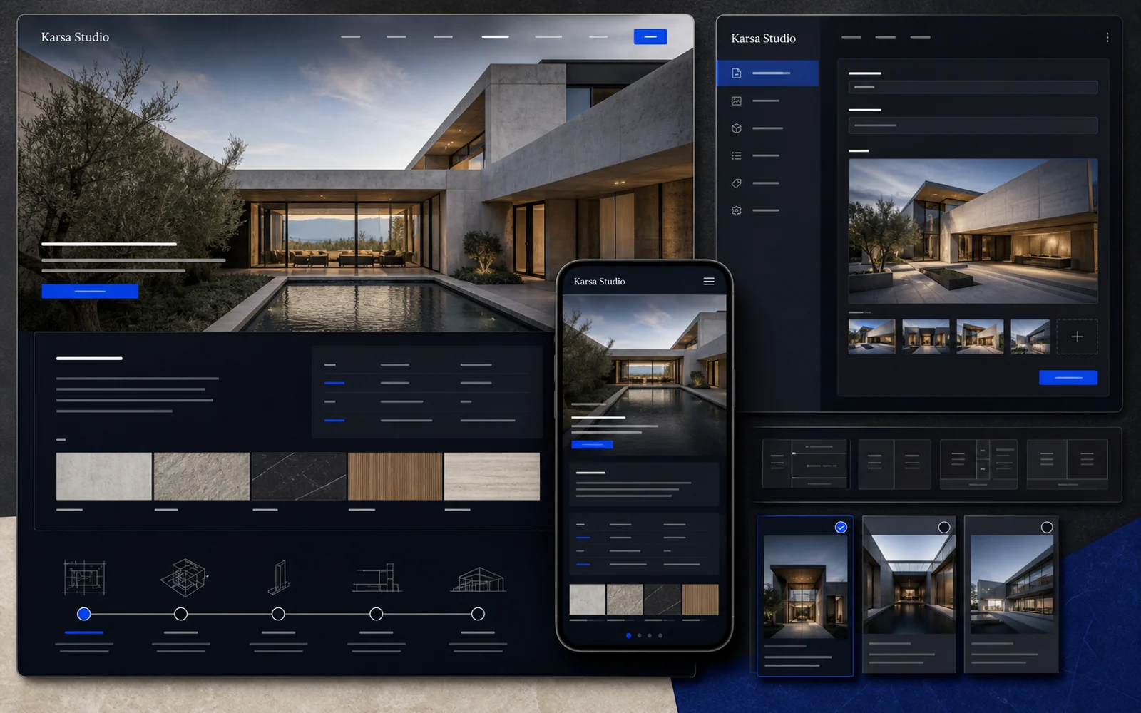 Project detail concept with a gallery and design process information